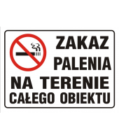 Naklejka I  Zakaz palenia na terenie całego obiektu