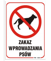 Tablica 25x17,5| Zakaz wprowadzania psów