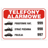 Tablica 17,5 X 25| Telefony alarmowe