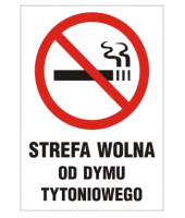 Tablica 17,5 X 25| Strefa wolna od dymu tytoniowego