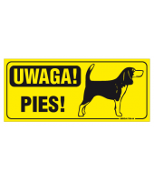 Tablica 23x10| Uwaga pies! Beagle