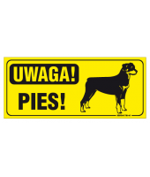 Tablica 23x10| Uwaga pies! Rottweiler