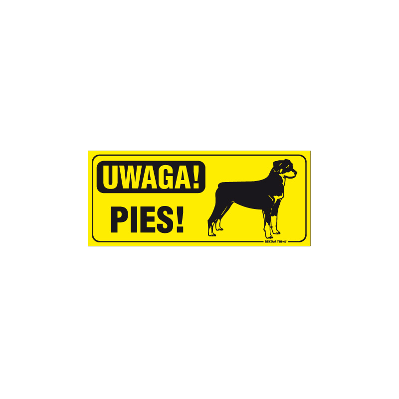 Tablica 23x10| Uwaga pies! Rottweiler