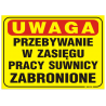 Uwaga przebywanie w zasięgu pracy suwnicy zabronione