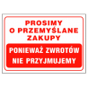 Prosimy o przemyślane zakupy ponieważ zwrotów nie przyjmujemy